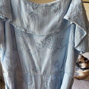 Francesca's Collections Light Blue Floral romper